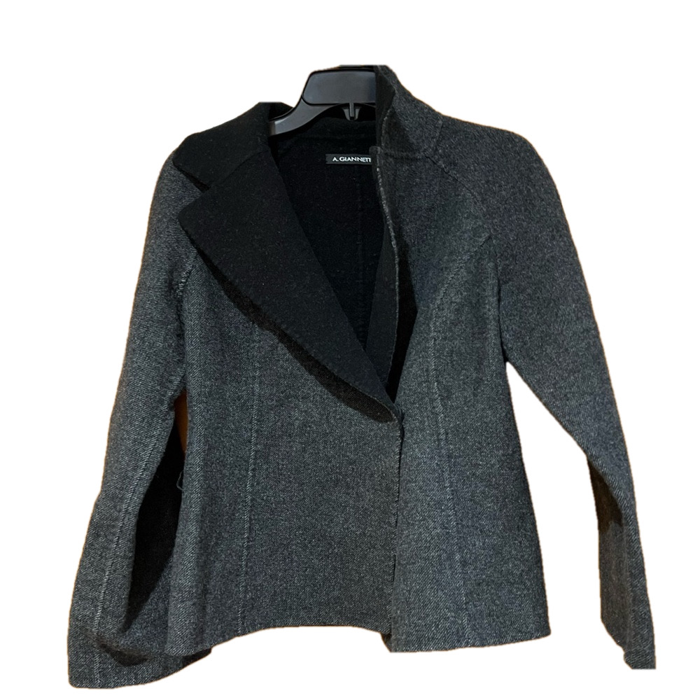 A Giannetti Gray Wool Blend Coat Small